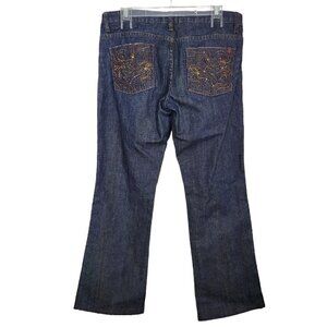 Vintage Buffalo David Bitton Sz 30 Poem Jeans Low Rise Wide Leg Dark Dingy Wash